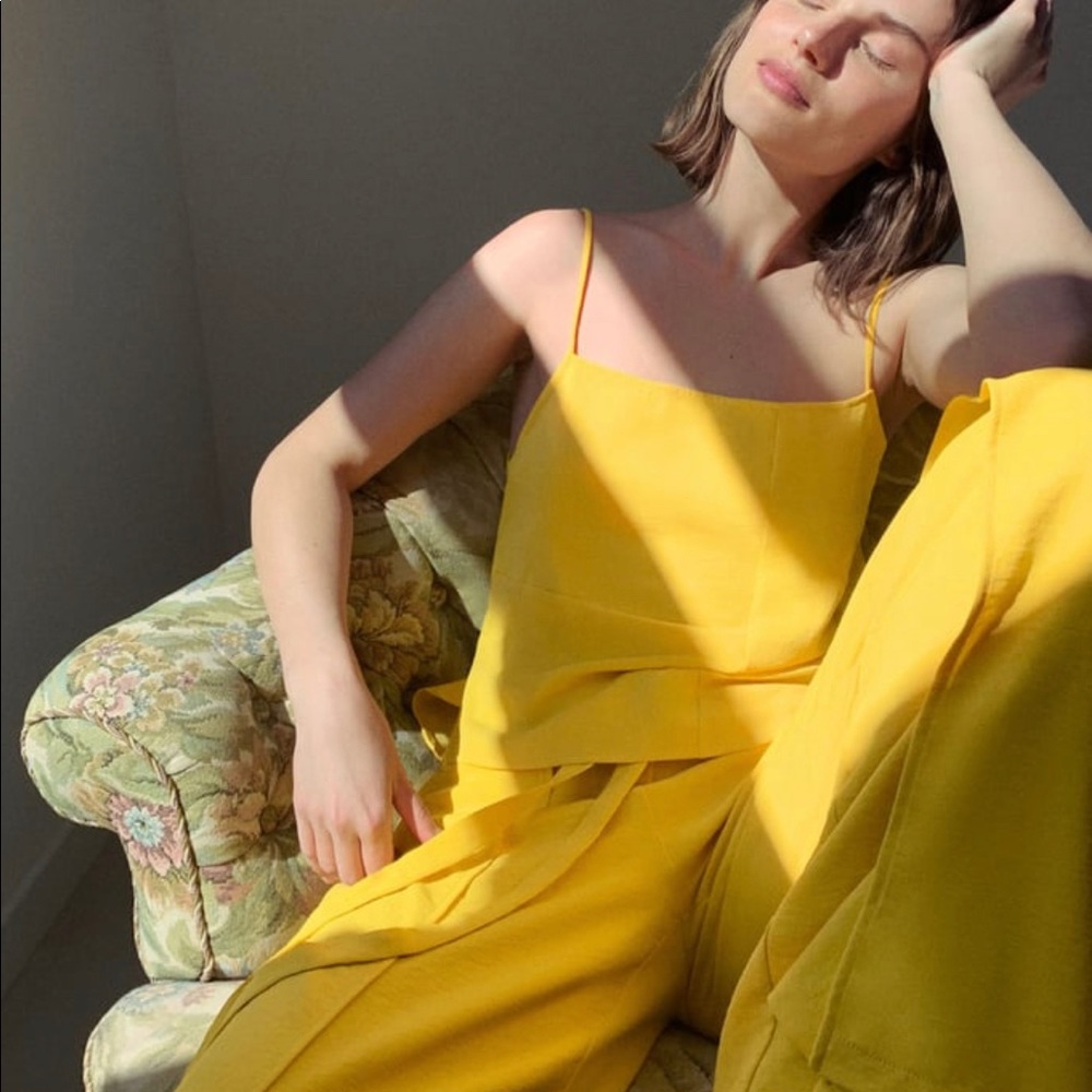 Yellow pant set from Zara